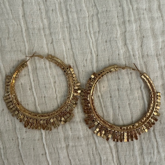 Rhinestone Hoop Earrings - Picture 3 of 5